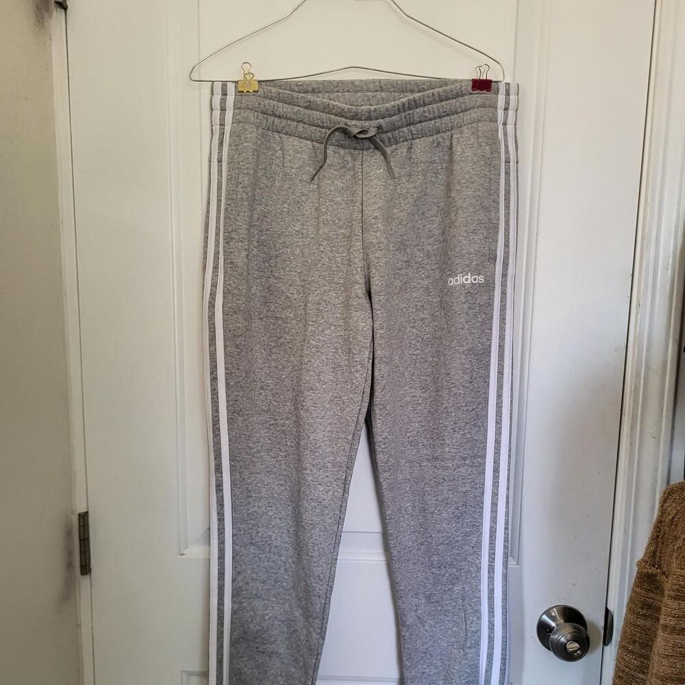Adidas Women's Grey and White Joggers-tracksuits